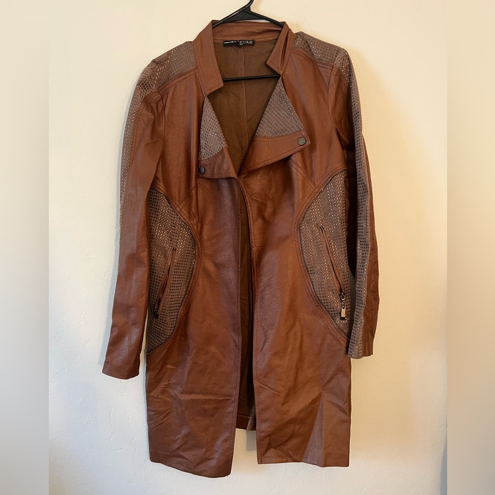 Extenzo Paris Brown Leather Women's Jacket
